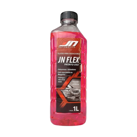 Frasco de 1 litro do aditivo JN Flex, líquido rosa