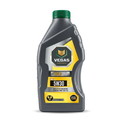 Frasco de 1 litro do óleo Vegas Life 5W30 API SN, sintético